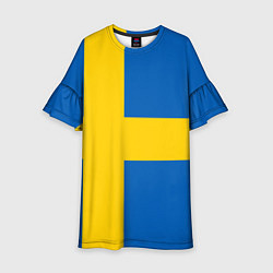 Платье клеш для девочки Швеция, цвет: 3D-принт