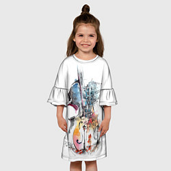 Платье клеш для девочки Скрипка, цвет: 3D-принт — фото 2