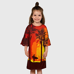 Платье клеш для девочки Summer Surf, цвет: 3D-принт — фото 2
