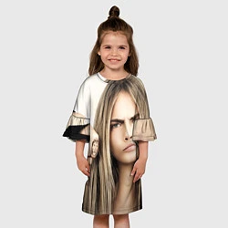 Платье клеш для девочки Cara Delevingne, цвет: 3D-принт — фото 2