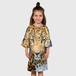 Платье клеш для девочки Хищные животные, цвет: 3D-принт — фото 2