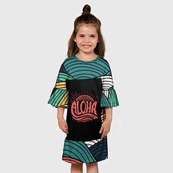 Платье клеш для девочки Алоха, цвет: 3D-принт — фото 2