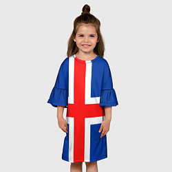Платье клеш для девочки Исландия, цвет: 3D-принт — фото 2