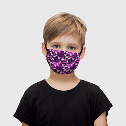 Маска для лица детская Камуфляж: фиолетовый/розовый, цвет: 3D-принт