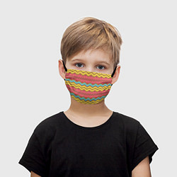 Маска для лица детская Цветные зигзаги, цвет: 3D-принт