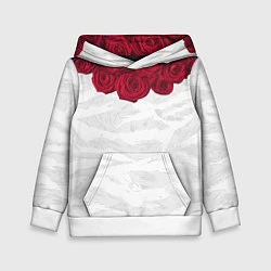 Толстовка-худи детская Roses White, цвет: 3D-белый