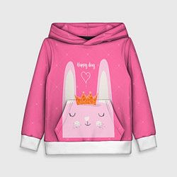 Толстовка-худи детская Rabbit: happy day, цвет: 3D-белый
