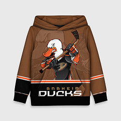 Толстовка-худи детская Anaheim Ducks, цвет: 3D-черный