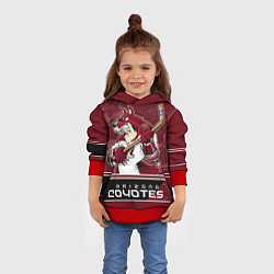 Толстовка-худи детская Arizona Coyotes, цвет: 3D-красный — фото 2