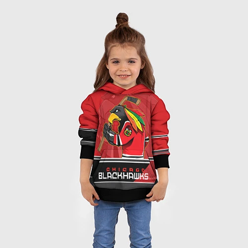 Детская толстовка Chicago Blackhawks / 3D-Черный – фото 4