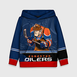 Толстовка-худи детская Edmonton Oilers, цвет: 3D-красный