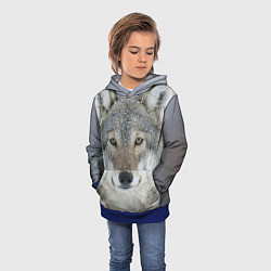 Толстовка-худи детская Милый волк, цвет: 3D-синий — фото 2