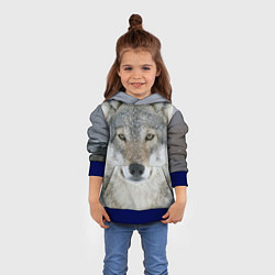 Толстовка-худи детская Милый волк, цвет: 3D-синий — фото 2