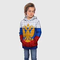 Толстовка-худи детская Россия: полигоны, цвет: 3D-синий — фото 2