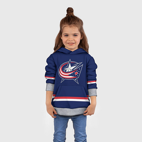 Детская толстовка Columbus Blue Jackets / 3D-Меланж – фото 4