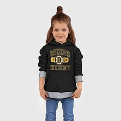 Толстовка-худи детская Boston Bruins: Est.1924, цвет: 3D-меланж — фото 2