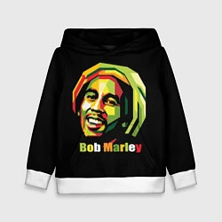 Толстовка-худи детская Bob Marley Smile, цвет: 3D-белый