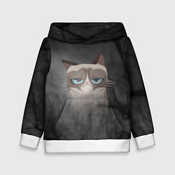 Толстовка-худи детская Grumpy Cat, цвет: 3D-белый