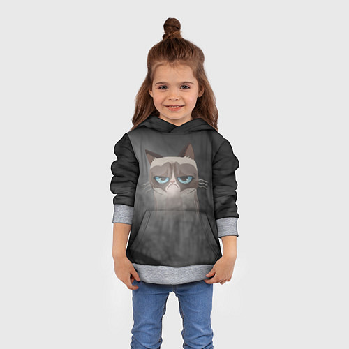Детская толстовка Grumpy Cat / 3D-Меланж – фото 4