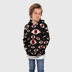 Толстовка-худи детская Глаза, цвет: 3D-белый — фото 2