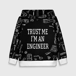 Толстовка-худи детская Строитель 13, цвет: 3D-белый