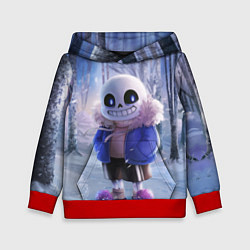 Толстовка-худи детская Winter forest & Sans, цвет: 3D-красный