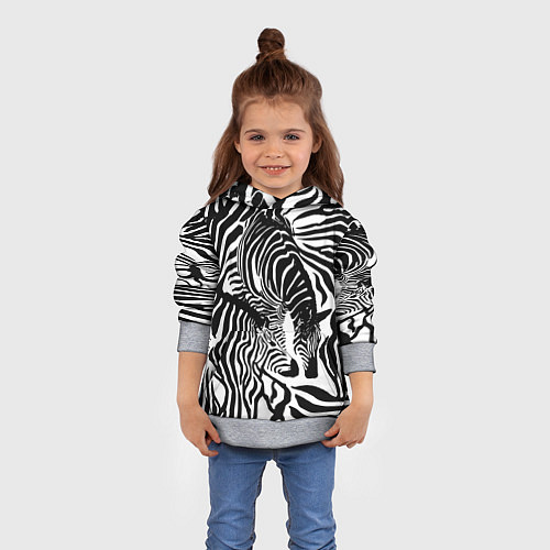 Детская толстовка Полосатая зебра / 3D-Меланж – фото 4