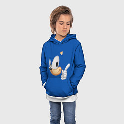 Толстовка-худи детская Соник, цвет: 3D-белый — фото 2