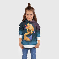 Толстовка-худи детская Лис, цвет: 3D-белый — фото 2