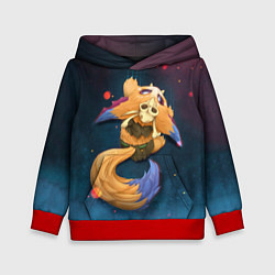 Толстовка-худи детская Лис, цвет: 3D-красный