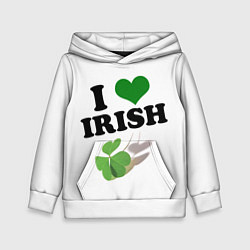 Толстовка-худи детская Ireland, I love Irish, цвет: 3D-белый