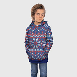 Толстовка-худи детская Снежинки, цвет: 3D-синий — фото 2