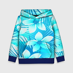 Толстовка-худи детская Tropical Flower, цвет: 3D-синий