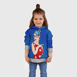 Толстовка-худи детская Pop Art Girl, цвет: 3D-меланж — фото 2