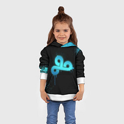 Толстовка-худи детская Cloud 9: Black collection, цвет: 3D-белый — фото 2