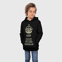 Толстовка-худи детская Keep Calm & Led Zeppelin, цвет: 3D-черный — фото 2