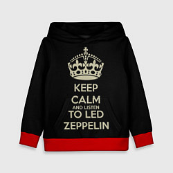 Толстовка-худи детская Keep Calm & Led Zeppelin, цвет: 3D-красный