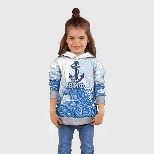 Детская толстовка ВМФ: морские волны / 3D-Меланж – фото 4