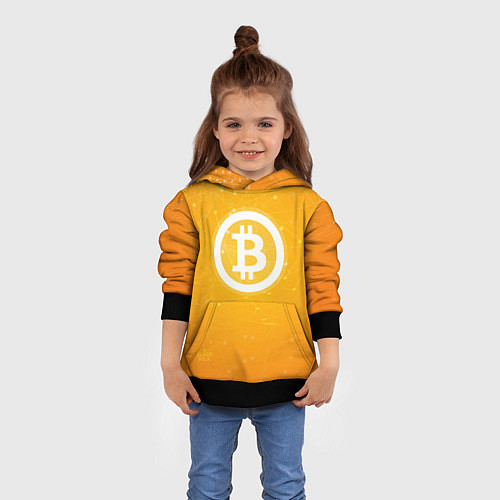 Детская толстовка Bitcoin Orange / 3D-Черный – фото 4