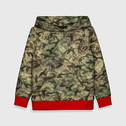 Толстовка-худи детская Камуфляж с утками, цвет: 3D-красный