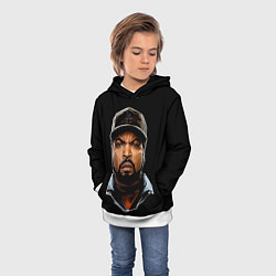 Толстовка-худи детская Ice Cube, цвет: 3D-белый — фото 2