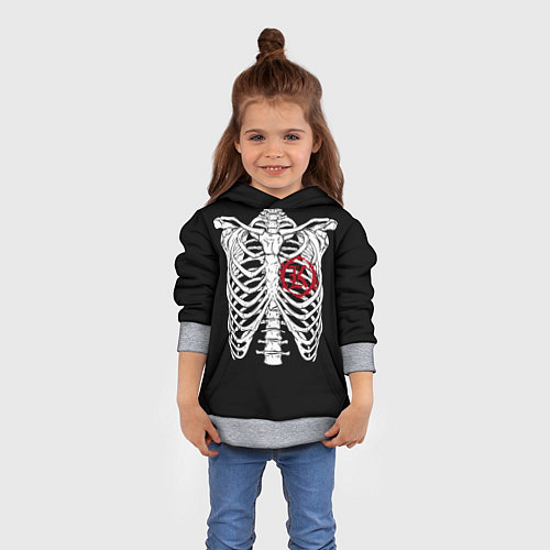 Детская толстовка Кукрыниксы: Скелет / 3D-Меланж – фото 4