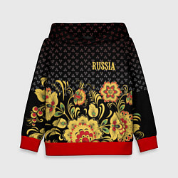 Толстовка-худи детская Russia: black edition, цвет: 3D-красный