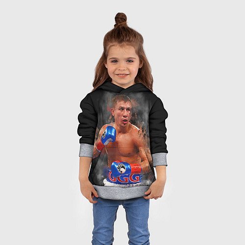Детская толстовка Геннадий Головкин / 3D-Меланж – фото 4