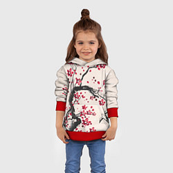 Толстовка-худи детская Сакура, цвет: 3D-красный — фото 2