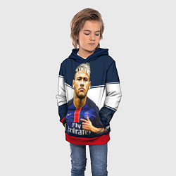 Толстовка-худи детская Neymar: Fly Emirates, цвет: 3D-красный — фото 2