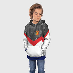 Толстовка-худи детская Man United FC: Grey Polygons, цвет: 3D-синий — фото 2