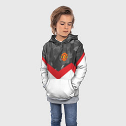 Толстовка-худи детская Man United FC: Grey Polygons, цвет: 3D-меланж — фото 2