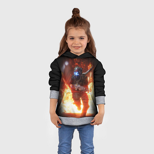 Детская толстовка Titanfall fighter runs / 3D-Меланж – фото 4