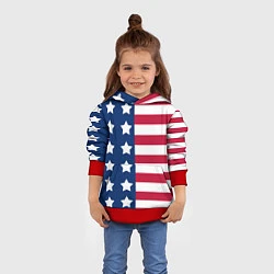 Толстовка-худи детская USA Flag, цвет: 3D-красный — фото 2